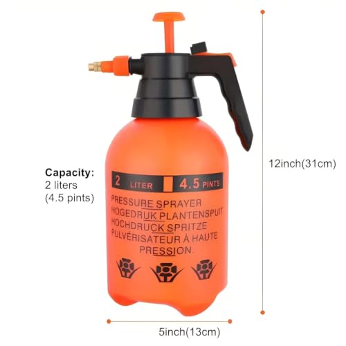 Image of Swadhin Plastic Unbreakable Watering Can for Plants 10 Litre Handheld Garden Spray Bottle Lightweight Water Sprayer Lawn Garden Spray Bottle Gardening Water Sprayer (Orange, 2 liters)