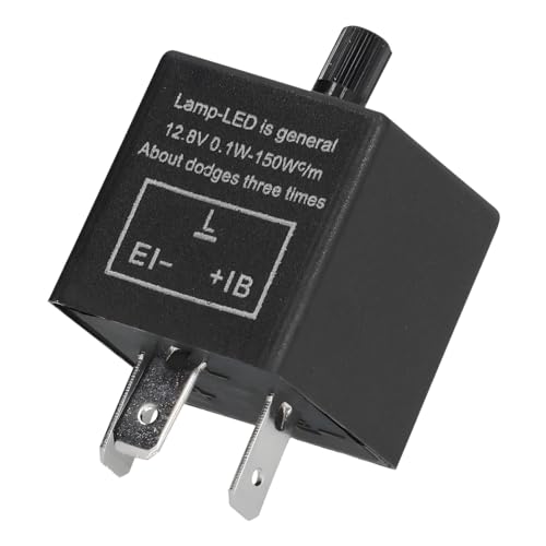 CGEAMDY Relé De Intermitencia De 3 Patillas 12V LED, Intermitente Electrónico Para Indicador LED, Ajustable Para Vehículo Coche Motocicleta (CF14)