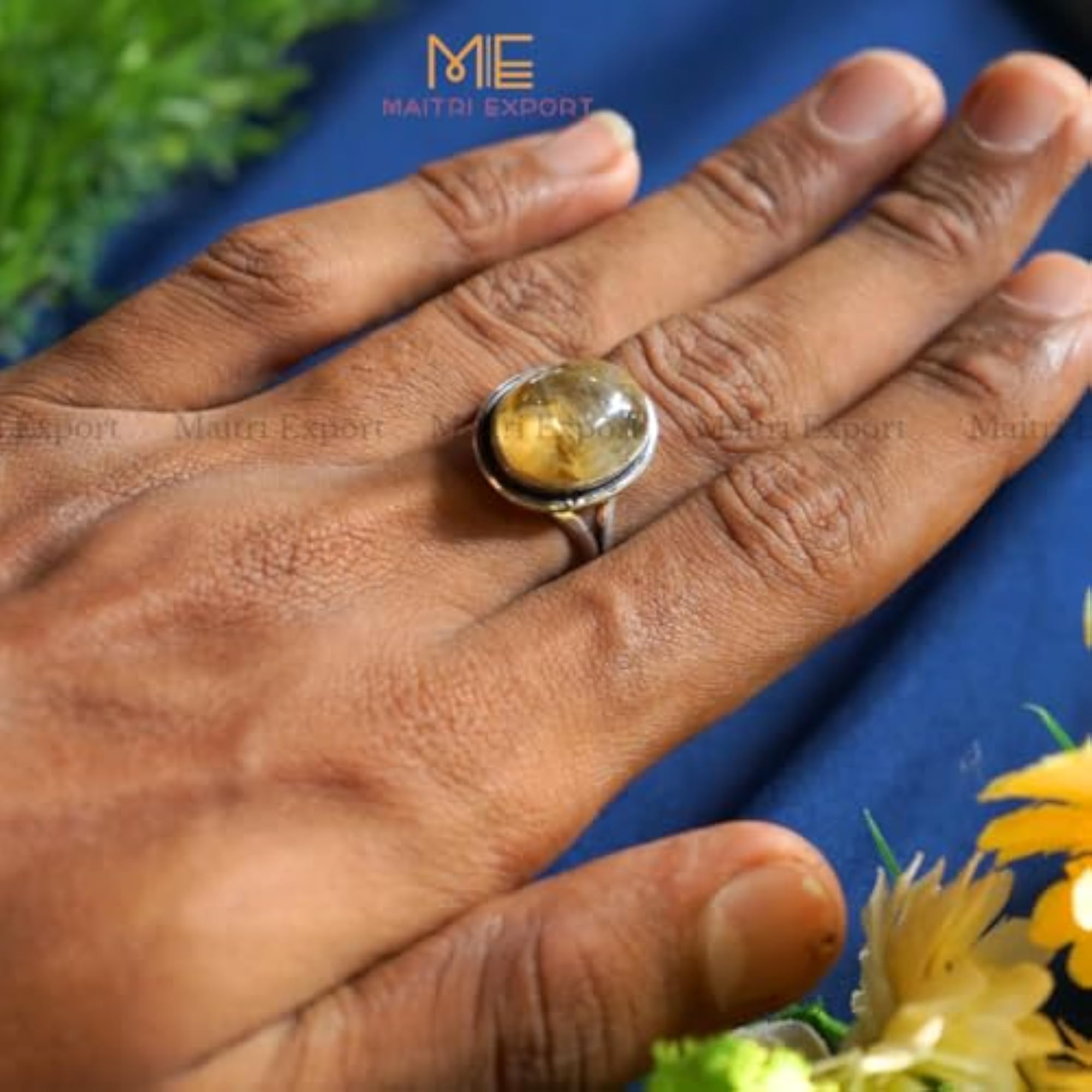Natural Healing Crystal Stone Adjustable Ring, Unisex