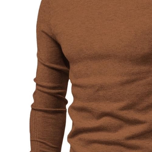 Maiyifu-GJ Men's Turtleneck Sweater Slim Fit Cable Knitted Casual Pullover Lightweight Ribbed Long Sleeve Sweaters4
