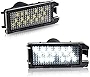 D-Lumina LED License Plate Light Tag Lamp Assembly Compatible with 2013-2019 FIAT 500, Maserati Levante ＆ Dodge Viper, Je-ep Grand Cherokee Compass Patriot, Powered by 18-SMD White 6000K Pack of 2