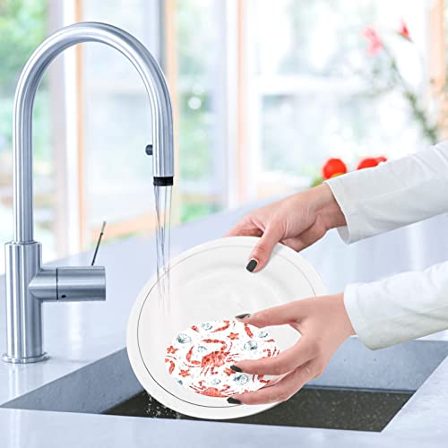 Image of Crabs Sea Marine Kitchen Sponges Tropical Summer Coastal Cleaning Dish Sponges Non-Scratch Natural Scrub Sponge for Kitchen Bathroom Cars pack of 3