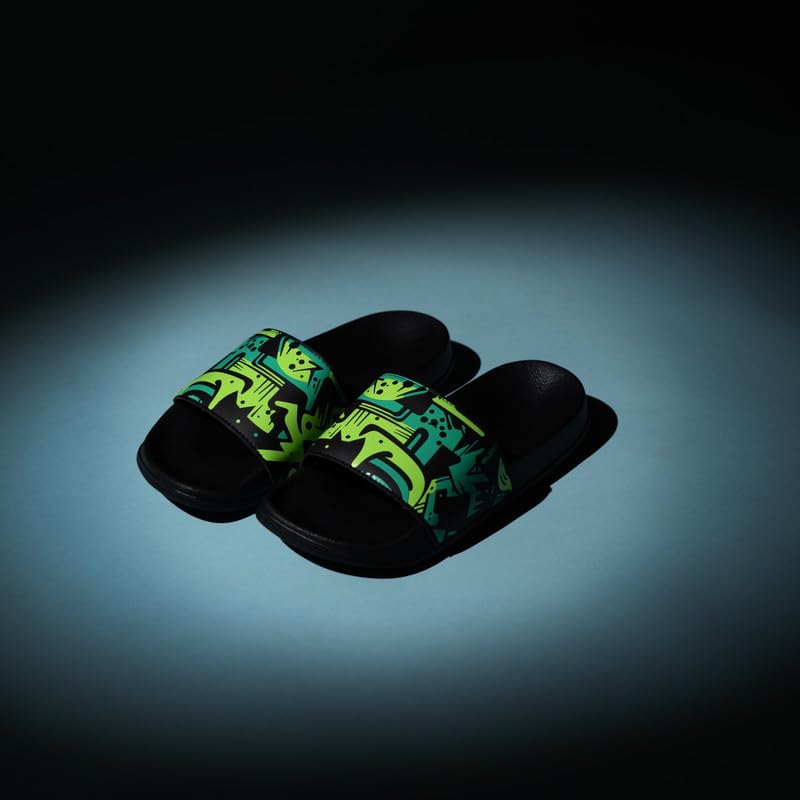 Image of ARVAN Mens Abstract Print EVA Sliders | Lightweight Slip-On Slippers with Cushioned Sole | Casual Open-Toe Slides