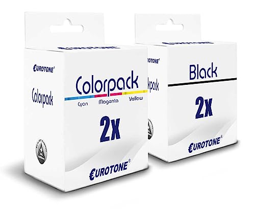 Cartouches 302XL CMYK Eurotone pour HP DeskJet 3634 3637 OfficeJet 3833 3834 3835 4520 4654