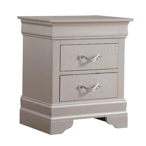 Passion Furniture Lorana 2-Drawer Champagne Nightstand PF-G6500-N