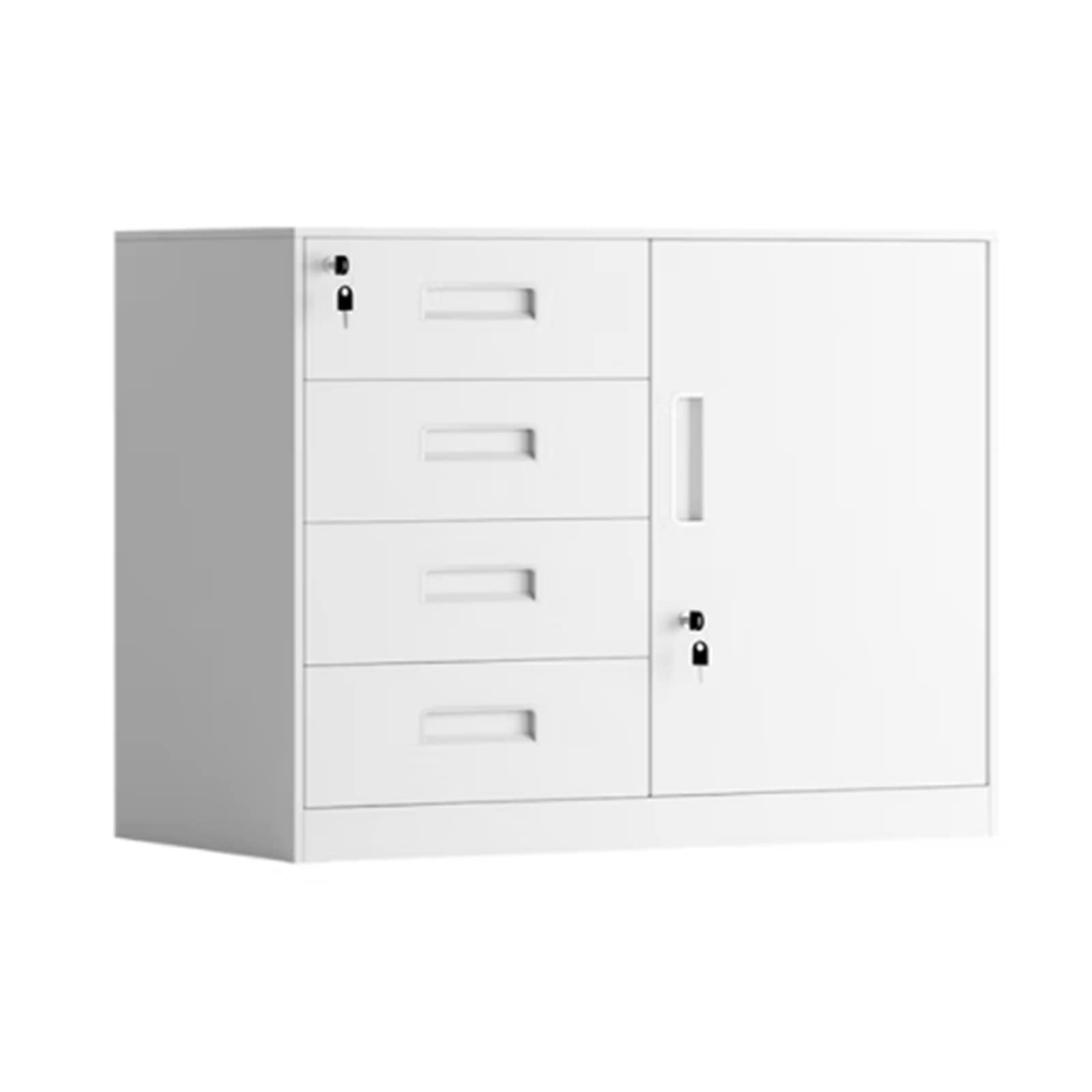 Aioneer White Thickened Style 4 Drawer Locking Vertical File Cabinet With Printer Stand Fully Assembled Steel Filing Cabinet White