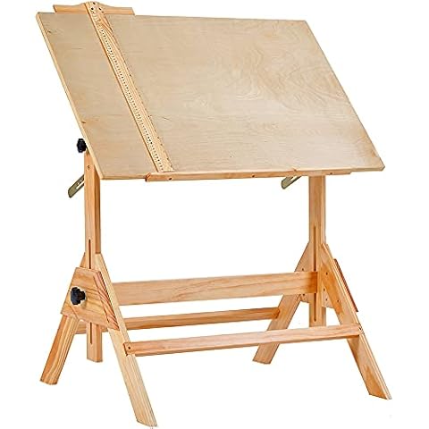 MEEDEN Mesa de Dibujo de Madera Maciza con Altura y Mesa Ajustable Cover