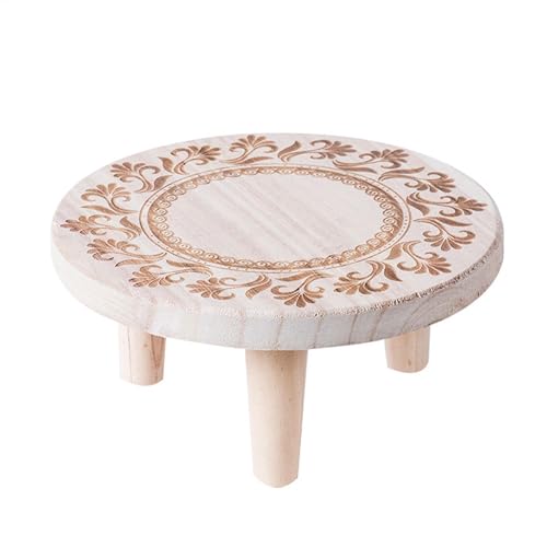 Sgabelli vegetali in legno - riser vegetale, supporto per piante in legno | Supporto per piante da interno, tavolo rotondo per vasi di fiori vasi in vaso, decorazione per la casa per il salotto di bal