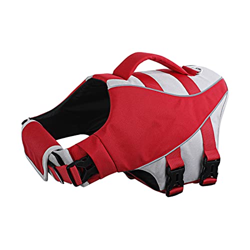 Queenmore Dog Life Jacket,Life Vest For Large Medium Small Dogs,Adjustable Reflective Dog Swimming Vest,High Buoyancy Dog Lifesaver,Pet Life Preserver (Red,Xx-Large) #TOP7