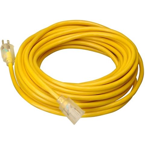 Wideskall® Heavy Duty 14 Gauge UL Listed SJTW Outdoor Lighted Extension Cord (Yellow) (35 Feet) Cover