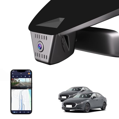 FUVYMYT 4K Dash Cam for Mazda 3 2024 2025 Select Sport Plus Premium Turbo Carbon Edition Preferred, Loop Recording, 2160P Image, WiFi & App, 64GB Card