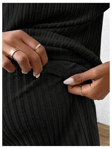Image of MakeMeChic Women's Maternity Sets Summer Rib Knit Top and Short | 2 Piece Mama Clothes,Lounge,Short Sleeve Tee Shirt,Pregnancy Pajamas,Bump Friendly Outfits