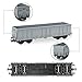 Evemodel 2pcs HO Scale High-Side Gondola Car 1:87 Railway Wagons Rollong Stock Container Carriage 1:87 Freight Car (Gray)