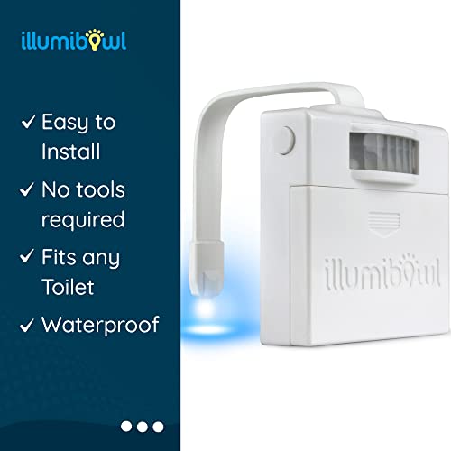 Image of IllumiBowl Toilet Night Light, As Seen On Shark Tank, Multi-Color, Universal Fit, Battery Powered Motion Sensor Night Light, Bathroom Gadgets, Potty Training LED Toilet Light, Pack of 3