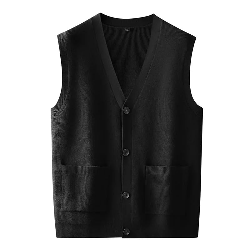 Men's V-Neck Knitted Cardigan Vest Sweater Sleeveless Casual Business Slim Waistcoat Top4