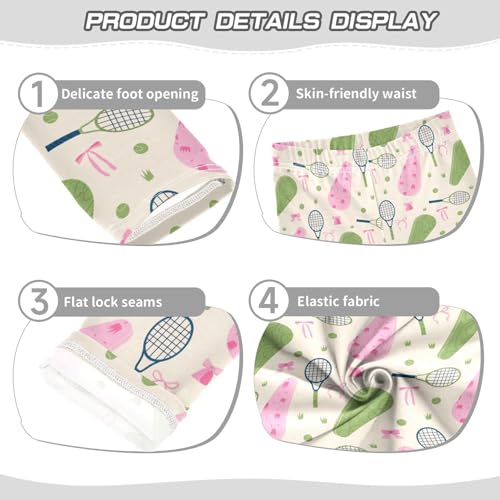 Rackets Balls Tennis Bags Girls Leggings,Workout Leggings for Girls Toddler Athletic Leggings Size for 3-10T3