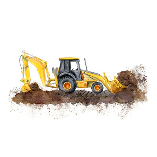 Paint Backhoe Amazon.com: Yellow Backhoe Painting, Construction Equipment Print ...