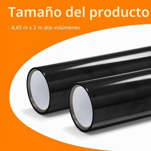 Miniatura 2 de Qilima One Way - Película De Privacidad Para Ventana, Tinte De Ventana Para El Hogar, Bloqueo Uv, Calor Solar, Película De Privacidad Para Ventana, Negro Y Plateado, 17.5 X 78.7 Pulgadas, 2 Rollos