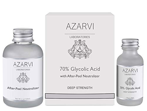 70% Glycolic Acid Peel Including After Peel Neutralizer. Wrinkles, Age Spots, Rough Skin Texture. Medium Strength. Contains Retinol & Vitamin C