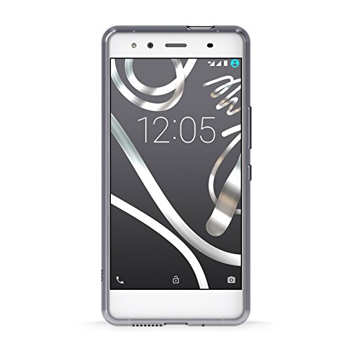 BQ E000635 - Funda para Aquaris X5 (poliuretano flexible, laterales semitransparentes), color negro