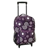 Rockland Double Handle Rolling Backpack, Purple Pearl, 17-Inch, Double Handle Rolling Backpack