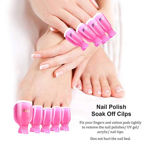 TEUVO 50Pcs Toe Polish Remover Clips Nail Soak Off Clips Set for Fingernails and Toenails, Toe Gel Remover Clips for Acrylic Gel UV Polish, Professional Salon and Personal Use, Multicolor - Image 6