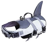 【Diseño elegante y llamativo】: la chaqueta flotante para mascotas tiene colores de moda e imita la forma de un tiburón que atrae la atención de las personas y hace que tu perro sea el centro de atención en la piscina, la playa o mientras conduces en un canotaje.