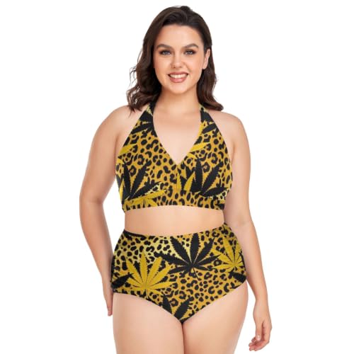 Maillot de bain 2 pièces femme ajustement parfait : bikinis léopard taille plus