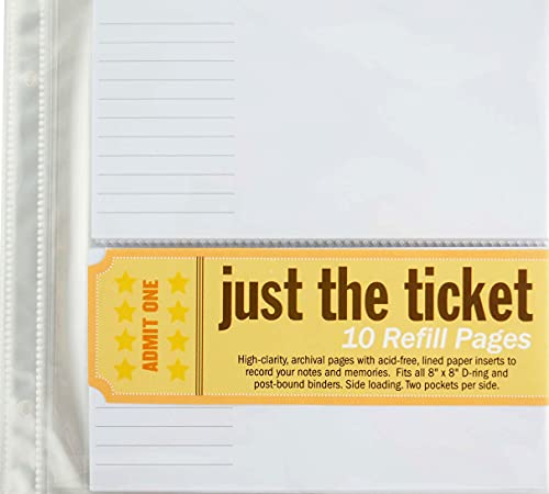 sheet tickets - Just the Ticket Refill Sheets (8 inch x 8 inch refill)