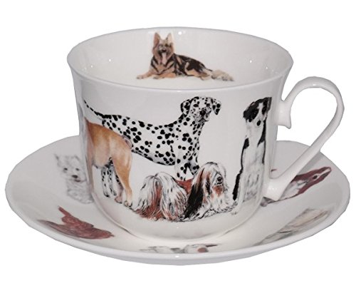 Roy Kirkham - Tasse et soucoupe pour petit déjeuner – Dogs Galore
