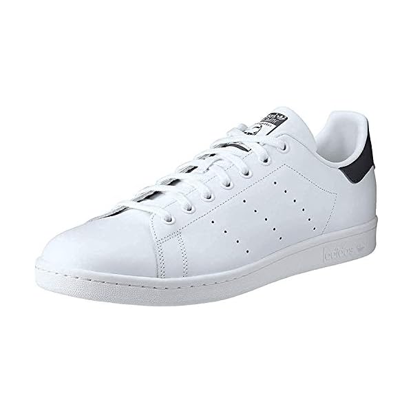 adidas Originals mens Stan Smith Shoes Fashion Sneakers, Core White/Core White/Dark Blue, 9 US