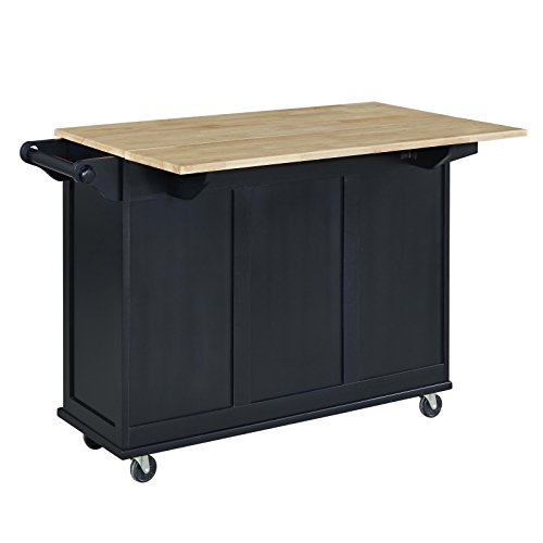 Home Styles Liberty Kitchen Cart with Wood Top - Black