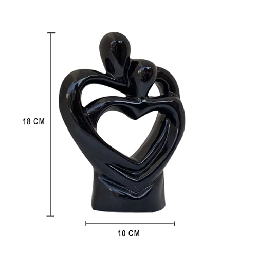 Image of Xtore Passionate Romantic Couple Ceramic Statue for Home Decor (Pack of 1, Black)
