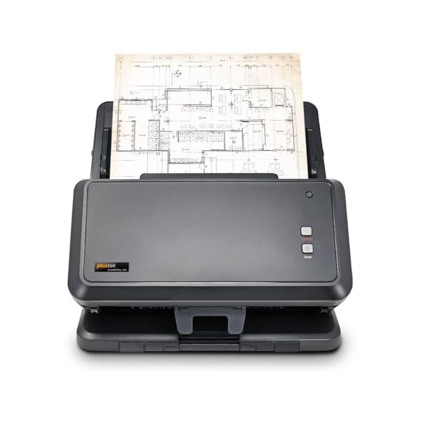 Plustek Wide-Format Color Duplex Document Scanner S30, for Large-Format Document Scan, Scans Wide Up to 12″ and Long Up to 200″, 100-Sheet Duplex Auto Document Feeder