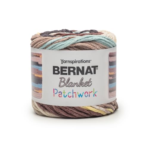 Image of Bernat Blanket Patchwork Yarn for Crocheting Soft, Pastry Cream, 2-Pack | #6 Super Bulky Yarn, 100% Polyester, Soft Crochet Yarn for Blankets, Knitting & DIY Crafts, 220yds, 300g /10.5oz per skein