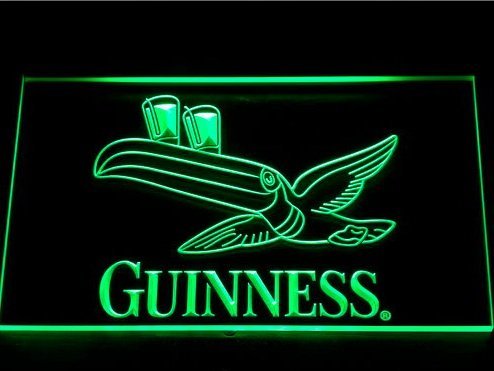 Guinness Tucán LED Caracteres Publicidad Neon Cartel Rojo