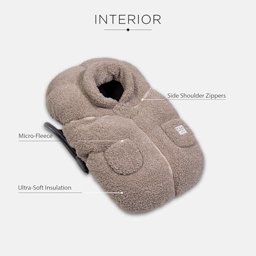 Image of 7AM Enfant Car Seat Covers - Cocoon Baby Cover for Boys & Girls, Rain & Snow Repellent, Breathable Windproof, Center Zipper, Universal Fit for Infant Car Seat (0-12M) (Oatmeal)