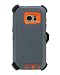 WallSkiN Turtle Series Cases for Samsung Galaxy S7 (Only) Tough Protection with Kickstand & Holster - Charcoal (Grey/Orange)