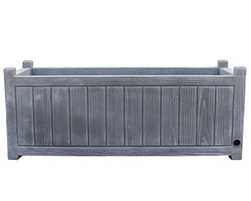 Preisvergleich Produktbild Ondis24 Pflanzkübel Charme Pflanzkasten Holznachbildung Eiche 155 Liter (gekälkt)