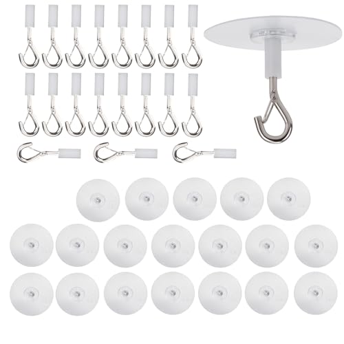 Penitue 5pcs Strong Self Adhesive Ceiling Hooks, Heavy Duty Clear