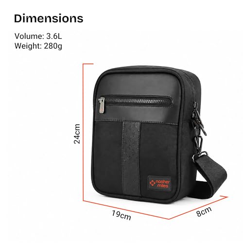 Image of Nasher Miles Premium Sling Bag | Crossbody Bag | PU & Polyester One Shoulder Bag| Multipurpose Travel Bag | Ideal for Daily Use, Office, Travel, Hiking