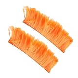 COSMEVIVI 2個 ヘルメットの装飾 の髪 ヘルメットのヘアパッチ コスプレ用ヘア の 人工毛 兜飾り ウィッグ 化学繊維 Orange