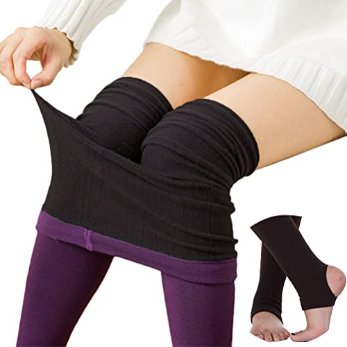 PASUDA Legging Polaire Femme Hiver Chaud Thermique Pantalon Taille Haute Élastiques Doublé Polaire Thermo Leggings Avec Poches Doux Minceur Extensible Pantalons Yoga De Sport (Bleu, S