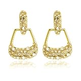 Sonateomber Gold Square Rectangle Geometric Statement Dangle Earrings for Women Girls - Fashion Spar