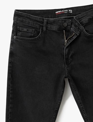 كوتون بنطلون جينز مارك بقصة مستقيمة للرجال بلون اسود (999) مقاس الخصر 31 / الطول 30