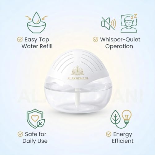 Image of Aroma Diffuser & Air Humidifier | 500 ml Water Tank | Cool Mist Humidifier for Home, Spa, Meditation, Office | White