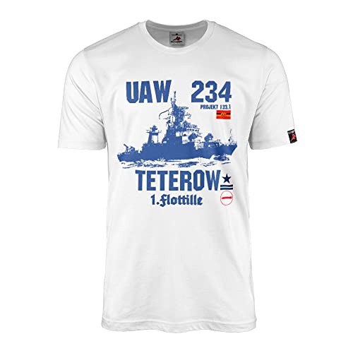 T-shirt Marine UAW 234 Teterow NVA Blanc en Taille XXXXL