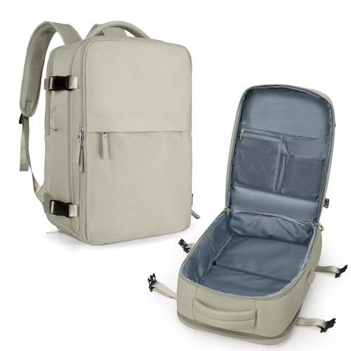 coowoz Mochila de viagem feminina masculina aprovada por companhias aéreas para laptop mochila esportiva, B - Marrom, X-Large, Moderno