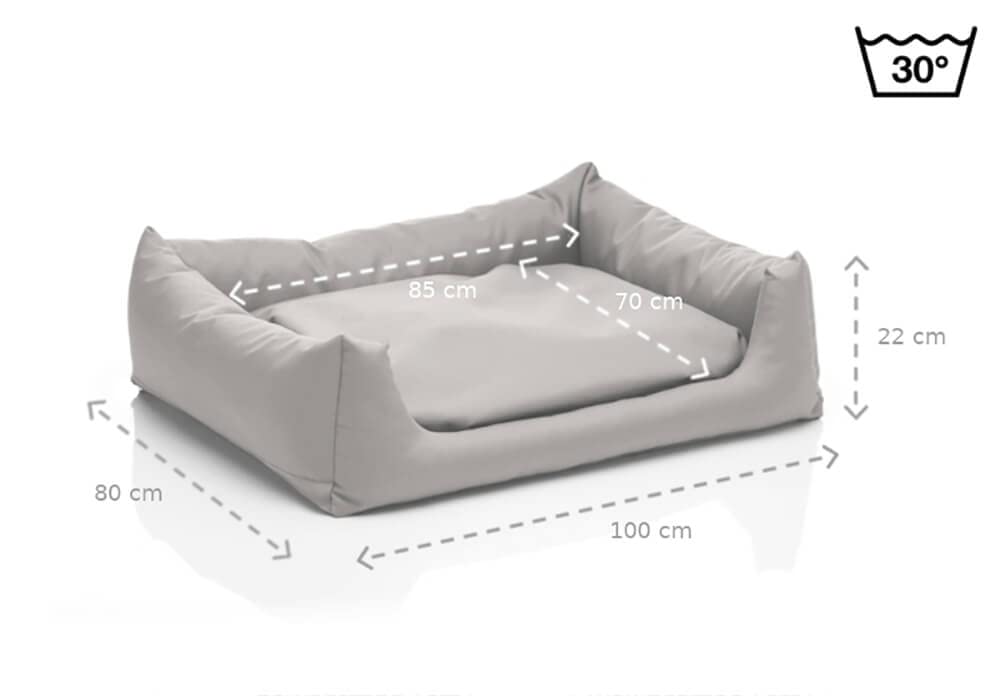Juelle Cama para Perros Grandes - Almohada para Perros Grandes, Funda Extraíble, Lavable a Máquina Cama Mullida, Sofá para Perros XXS-XL (Tamaño: L - 100 x 80 cm, Púrpura Claro)