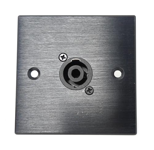 Brushed Aluminium Single Speakon Speaker Socket D-Series Outlet Wall Faceplate – Durable Metal Plate with Screws Included